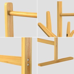 Casaria Suport de haine de bambus RADO, 66x40x163,3cm, maro