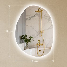 HOMCOM Oglindă de Baie LED cu Comutator Tactil Inteligent și  Intensitate Reglabilă, 80x5x60 cm, Argintiu | Aosom Romania