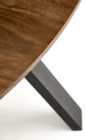 Masa rotunda Danilo nuc/negru ø120/h74 cm