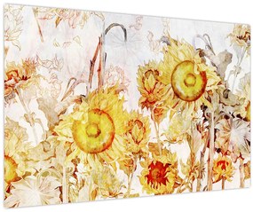Tablou - Floarea-soarelui,pictură (90x60 cm)