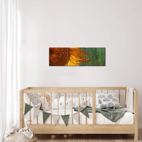 Tablou - Floarea soarelui (cu ceas) (90x30 cm)