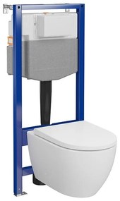 Set vas wc suspendat Zen Pro StreamOn cu capac soft close si rezervor incastrat C19 Aqua 50 pneumatic