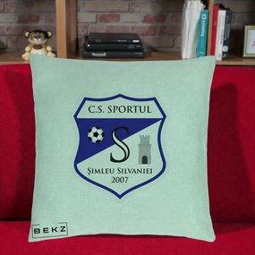 Perna Personalizata CS Sportul Simleu Silvaniei 2007, 40x40 cm, Verde Menta, Husa Detasabila, Perna Inclusa, BEKZ®