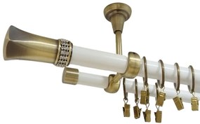 Galerie tavan PLUTON CRYSTAL - 25/19 - alb/aur antic (Alege marime: 200 cm)
