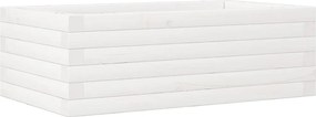 vidaXL Jardinieră de grădină, alb, 70x40x23 cm, lemn masiv de pin