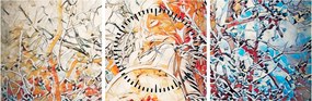 Tablou - Abstract mozaic (cu ceas) (90x30 cm)