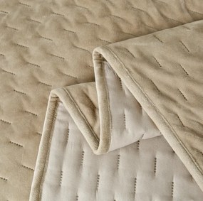 Cuvertura de pat din catifea ASTRALIA, bej Dimensiune: 170 x 210 cm