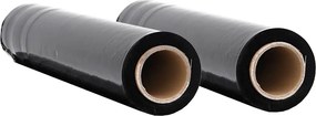 vidaXL Film extensibil 2 buc Negru 30 μm 50 cm x 150 m
