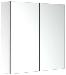 HOMCOM Armară Oglindă Cadru din Oțel inoxidabil cu Depozitare Raft pentru Toaletă Baie dim. 60L x 12l x 55H cm | Aosom Romania
