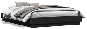 3209787 vidaXL Cadru de pat cu lumini LED, negru, 150x200 cm