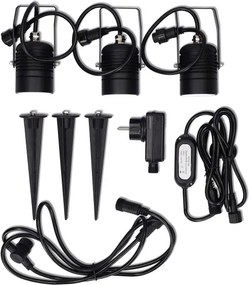 Nedis ZBLOS10RGBW3 - Set de 3 lămpi LED RGBW, reglabile, pentru exterior, LED/3W/230V, IP65, Wi-Fi Tuya