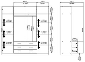 Șifonier gri închis 196x200 cm Sprint – Tvilum