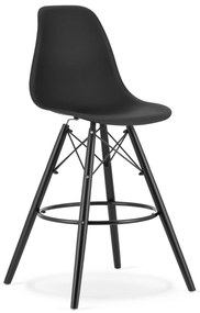 Scaun de bar negru CARBRY LAMAL cu picioare negre