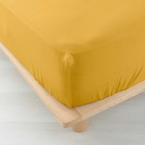 Cearceaf galben din muselină cu elastic 160x200 cm Angelia – douceur d'intérieur