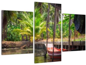 Tablou - Nava din lemn în canal , Thailand (90x60 cm)