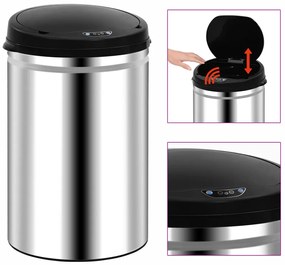 Cos de gunoi automat cu senzor, 30 L, otel inoxidabil Argintiu, 30 l