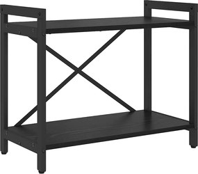 vidaXL Raft pentru cărți Stejar Negru 60 x 30 x 50 cm Lemn compozit