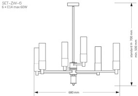Candelabru modern realizat manual din alama Seti 6L