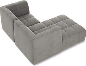 Colțar gri cu tapițerie din catifea (cu colț pe partea stângă/cu șezlong) Aloha – Makamii