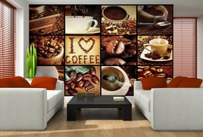 Fototapet - I love coffee - colaj (254x184 cm), în 8 de alte dimensiuni noi