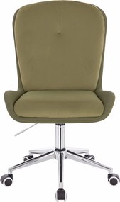 HR690K Scaun Velvet&amp;soft Piele Pu Măsline/Khaki Bază Cromata