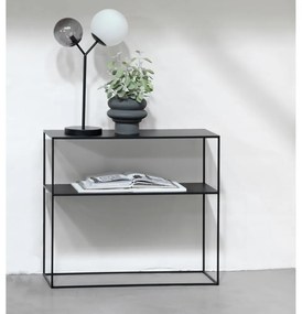 Masă consolă neagră din metal 35x90 cm Pebble – Unique Furniture