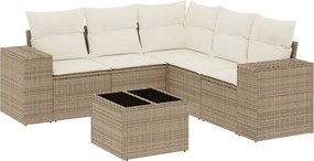 vidaXL Set canapele de grădină cu perne, 6 piese, bej, poliratan