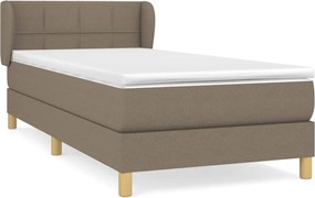 vidaXL Pat box spring cu saltea, gri taupe, 80x200 cm, textil