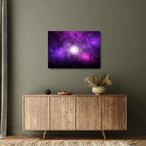 Tablou pe sticlă abstracției violete (70x50 cm)