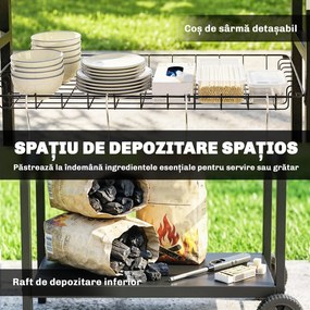 Outsunny căruț grătar | Aosom Romania