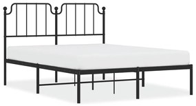373888 vidaXL Cadru de pat metalic cu tăblie, negru, 140x200 cm