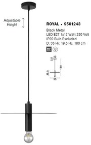 Lustra/Pendul design modern ROYAL negru