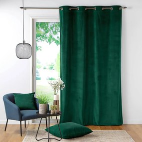 Draperie verde din catifea reiată 140x260 cm Casual – douceur d'intérieur