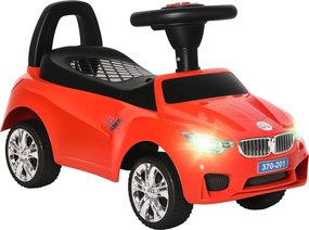 HOMCOM Mașinuță pentru Copii cu Volan, Mașină cu Faruri și Melodii Integrate, Vârstă 18-36 Luni, 63,5x28x36 cm, Roșu | Aosom Romania