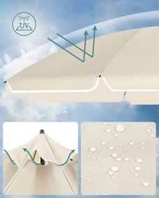 Umbrelă SOLARA, Ø160 cm, bej SongmicsHome