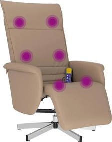 vidaXL Fotoliu de masaj rabatabil, cappuccino, piele ecologică