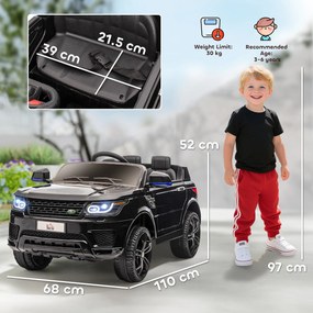 HOMCOM Mașină Electrică pentru Copii cu Motor Dublu, Suspensie și Telecomandă, 110x68x52 cm, Negru | Aosom Romania