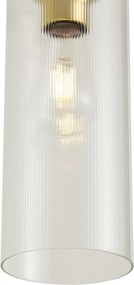 Lampă suspendată Art Deco aurie cu sticlă transparentă pentru sistem de șină monofazat - Iconic Laura