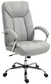 Vinsetto Scaun de birou ergonomic, spatar inalt, husa de respirabil, inaltime ajustabila, Gri | Aosom Romania