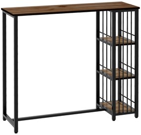 HOMCOM Masa de bar masa inalta de bucatarie mange-debout cu rafturi 120 x 40 x 105 cm picior otel negru | Aosom Romania