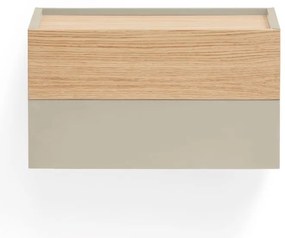 Noptieră bej-natural cu aspect de lemn de stejar Otto – Teulat