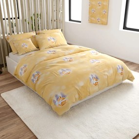 Lenjerie de pat din microfibra galbena TREE AND ORNAMENT Dimensiune lenjerie de pat: 70 x 90 cm | 140 x 200 cm