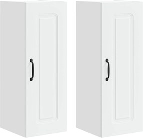 vidaXL Dulap de bucătărie Kalmar 2 pcs Alb 30 x 31 x 80 cm