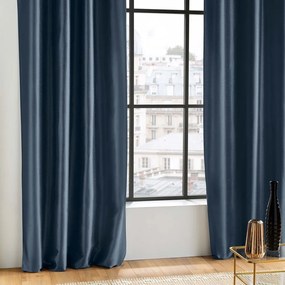 Draperie albastru-închis din microsatin 140x240 cm Shana – douceur d'intérieur