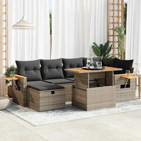 vidaXL Set canapele de grădină cu perne, 8 piese, gri, poliratan