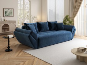 Canapea extensibilă dumonde cu ladă de depozitare si sezut confortabil din spuma high-density, Berlin Zoom Blue 250x100 cm
