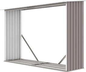Adapost pentru lemne, sopron metalic, 242 x 75 x 160 cm.