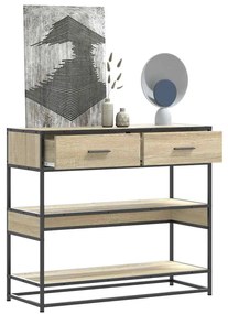 vidaXL Măsuță consolă, stejar sonoma, 90x35x80 cm, lemn prelucrat