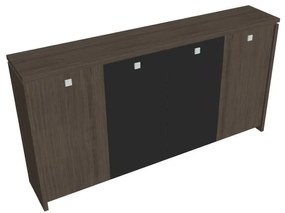 Dulap mediu pentru haine Verno 248 x 46 x 130 cm, uși combinate, stejar antracit / negru