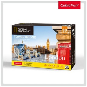 PUZZLE 3D + BROSURA - TOWER BRIDGE 120 PIESE - CUBICFUN (CUDS0978H)